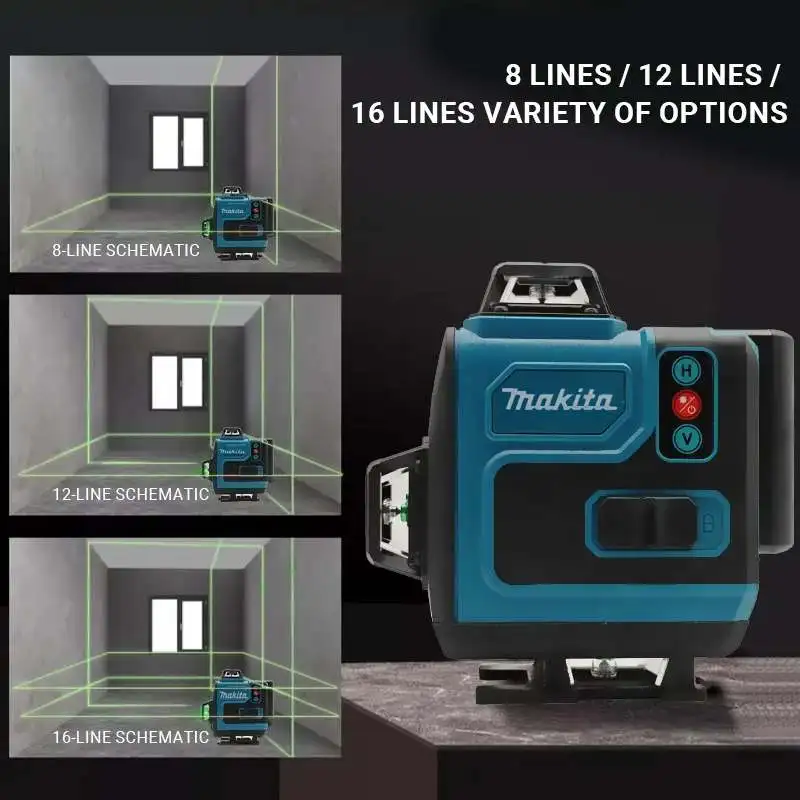 Laser Level Rotary - Makita 18V Pil, 16 Çizgili 4D