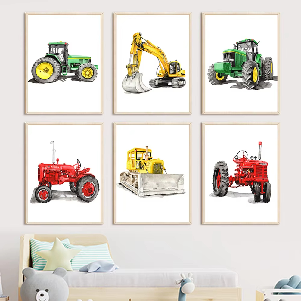 Heavy Equipment Background - Ekskavatör Buldozer Yükleyici Scooter Çiftlik Traktörü