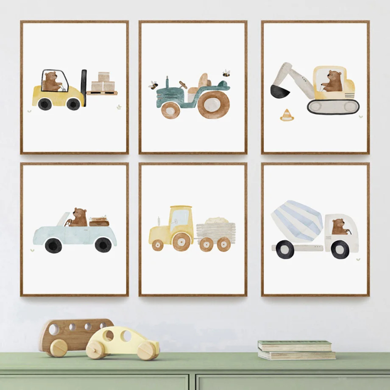 Karikatür Ayı Forklift Ekskava - Heavy Equipment Background incelemesi ve fiyatı
