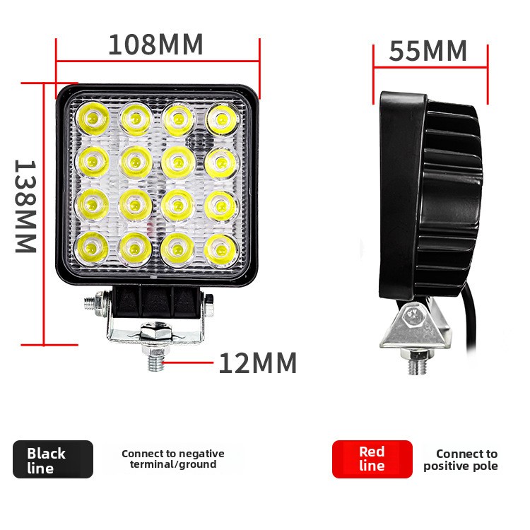 48W 16LED 4 İnç 12V 24V LED Ça - Heavy Equipment Working incelemesi ve fiyatı