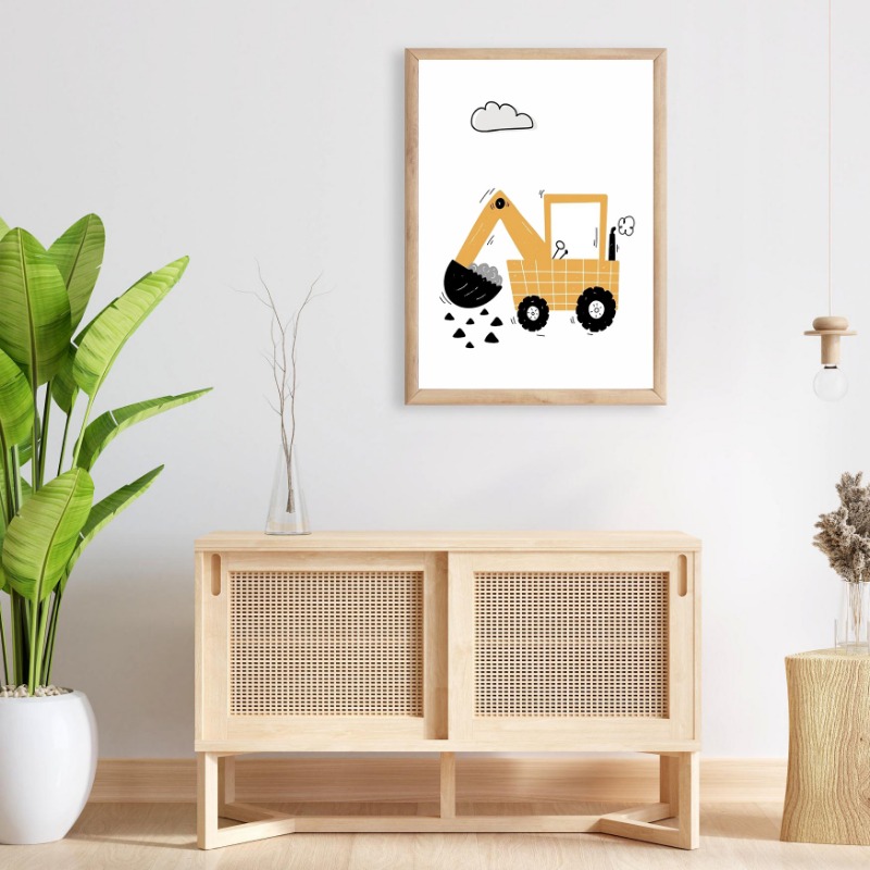 Suluboya Araçlar Duvar Sanatı  - Heavy Equipment Background incelemesi ve fiyatı