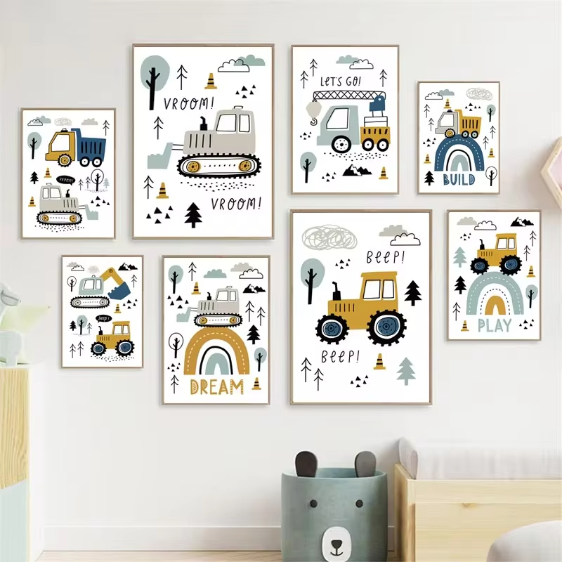 Karikatür vinç ekskavatör trak - Heavy Equipment Background incelemesi ve fiyatı