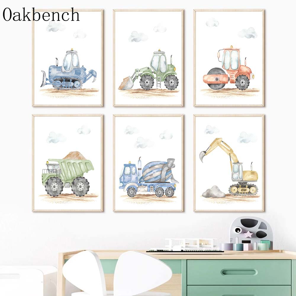 Oyuncak Arabalar Tuval Poster  - Heavy Equipment Background incelemesi ve fiyatı