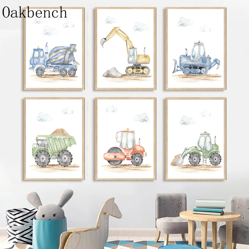 Oyuncak Arabalar Tuval Poster  - Heavy Equipment Background incelemesi ve fiyatı