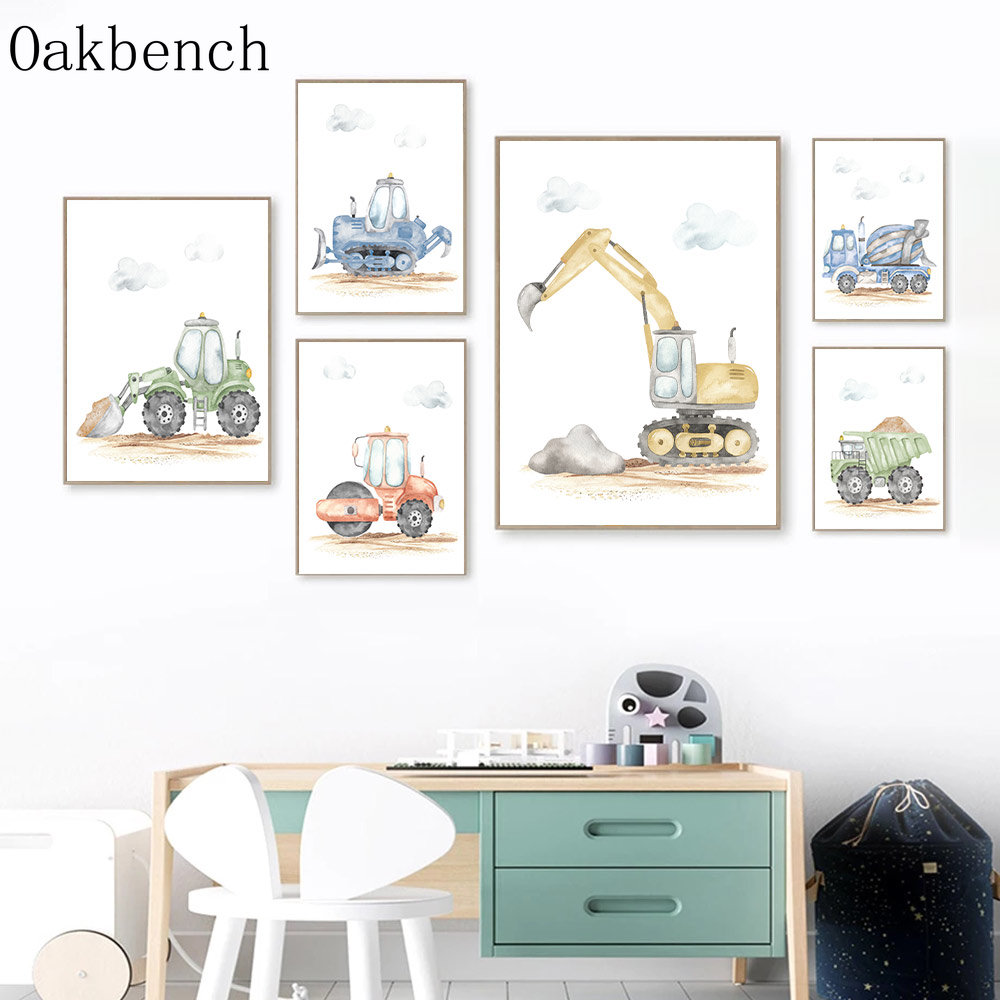 Oyuncak Arabalar Tuval Poster  - Heavy Equipment Background incelemesi ve fiyatı