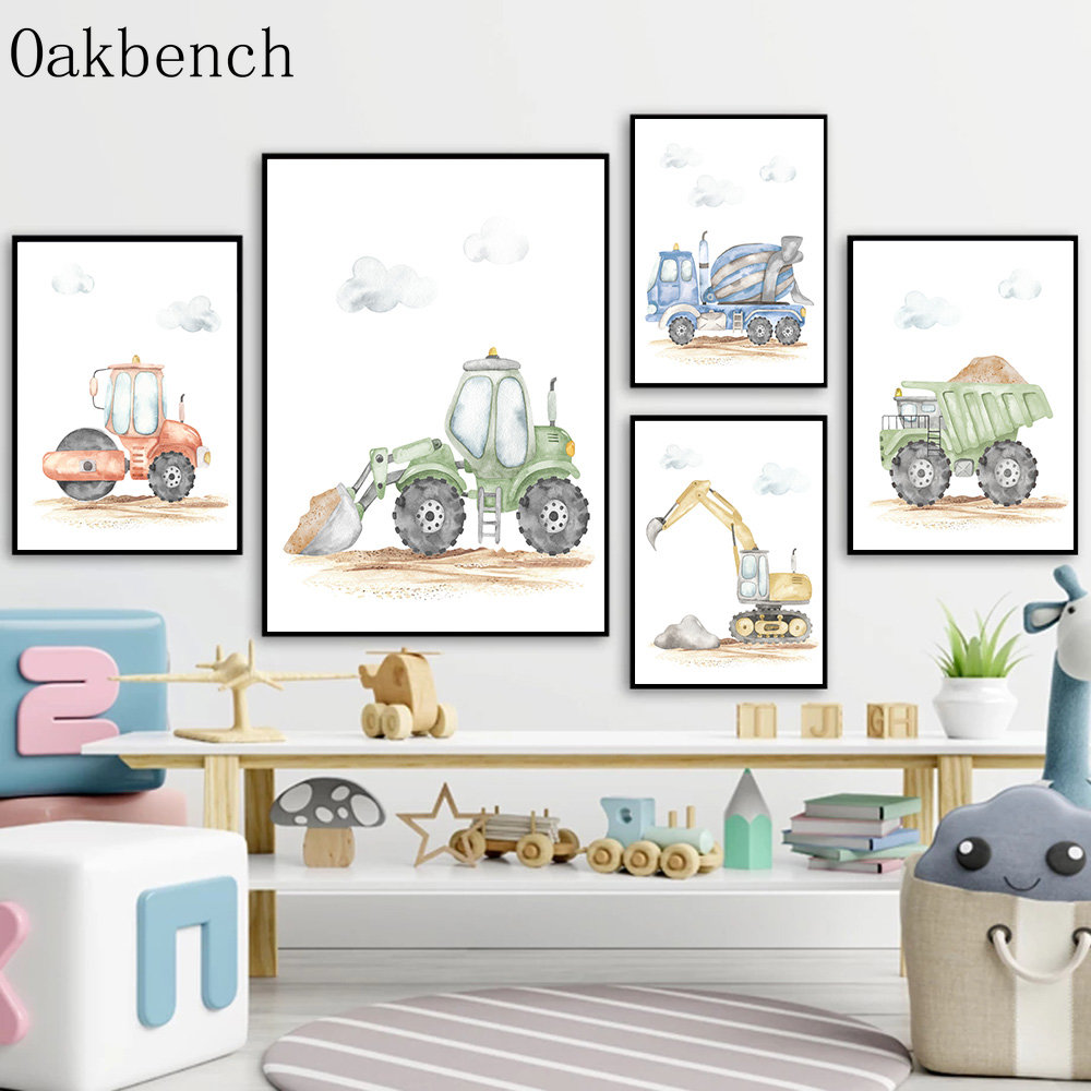 Oyuncak Arabalar Tuval Poster  - Heavy Equipment Background incelemesi ve fiyatı
