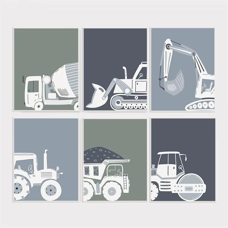 Modern Karikatür Inşaat Araçla - Heavy Equipment Background incelemesi ve fiyatı