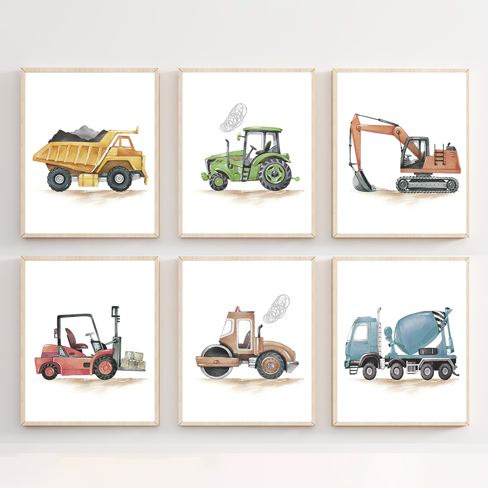 İnşaat Aracı Baskılar Tuval Bo - Heavy Equipment Background incelemesi ve fiyatı