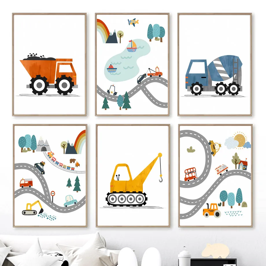 Modern İskandinav Tarzı Tuval  - Heavy Equipment Background incelemesi ve fiyatı